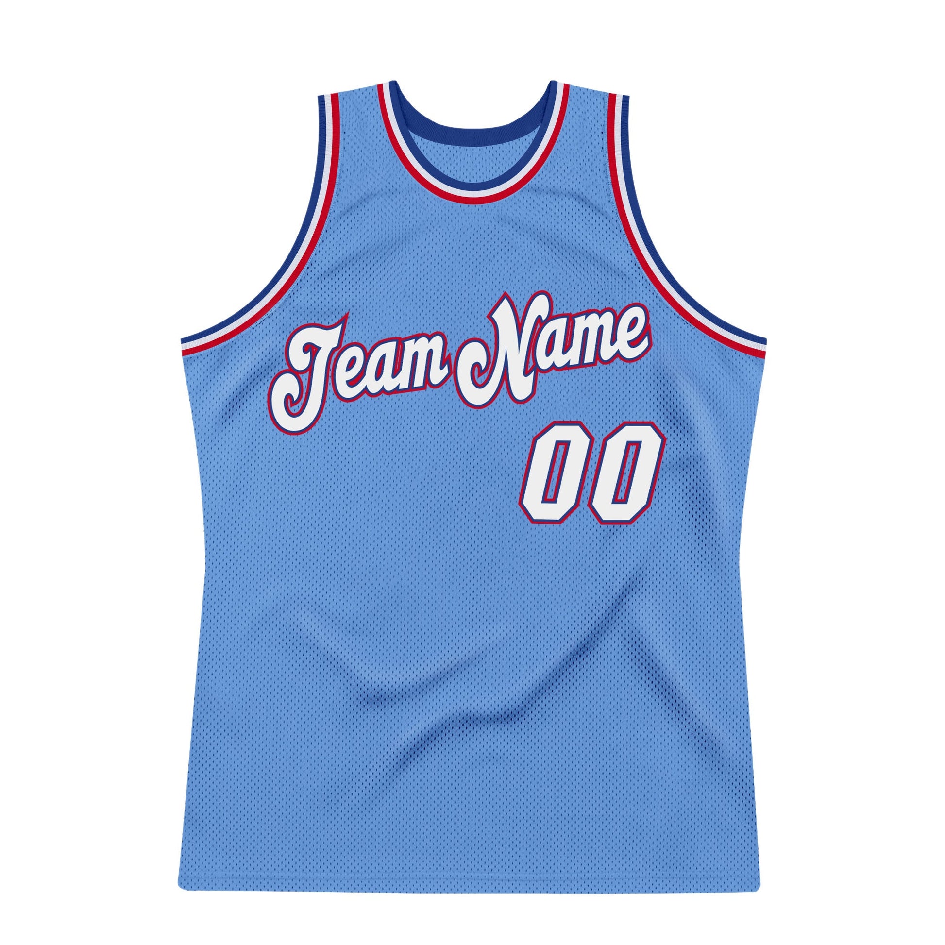 Custom Light Blue White-Royal Authentic Throwback Basketball Jersey - Sky-Custom