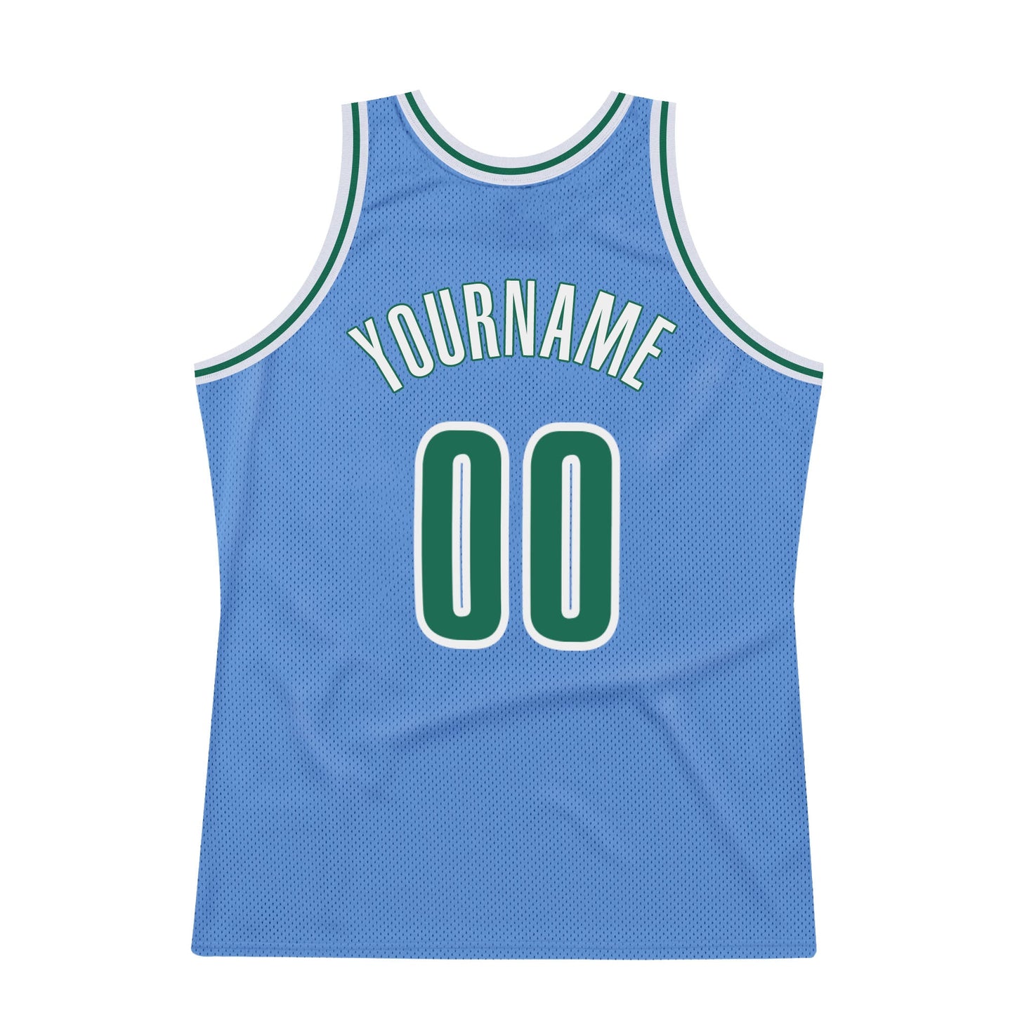 Custom Light Blue Kelly Green-White Authentic Throwback Basketball Jersey - Sky-Custom
