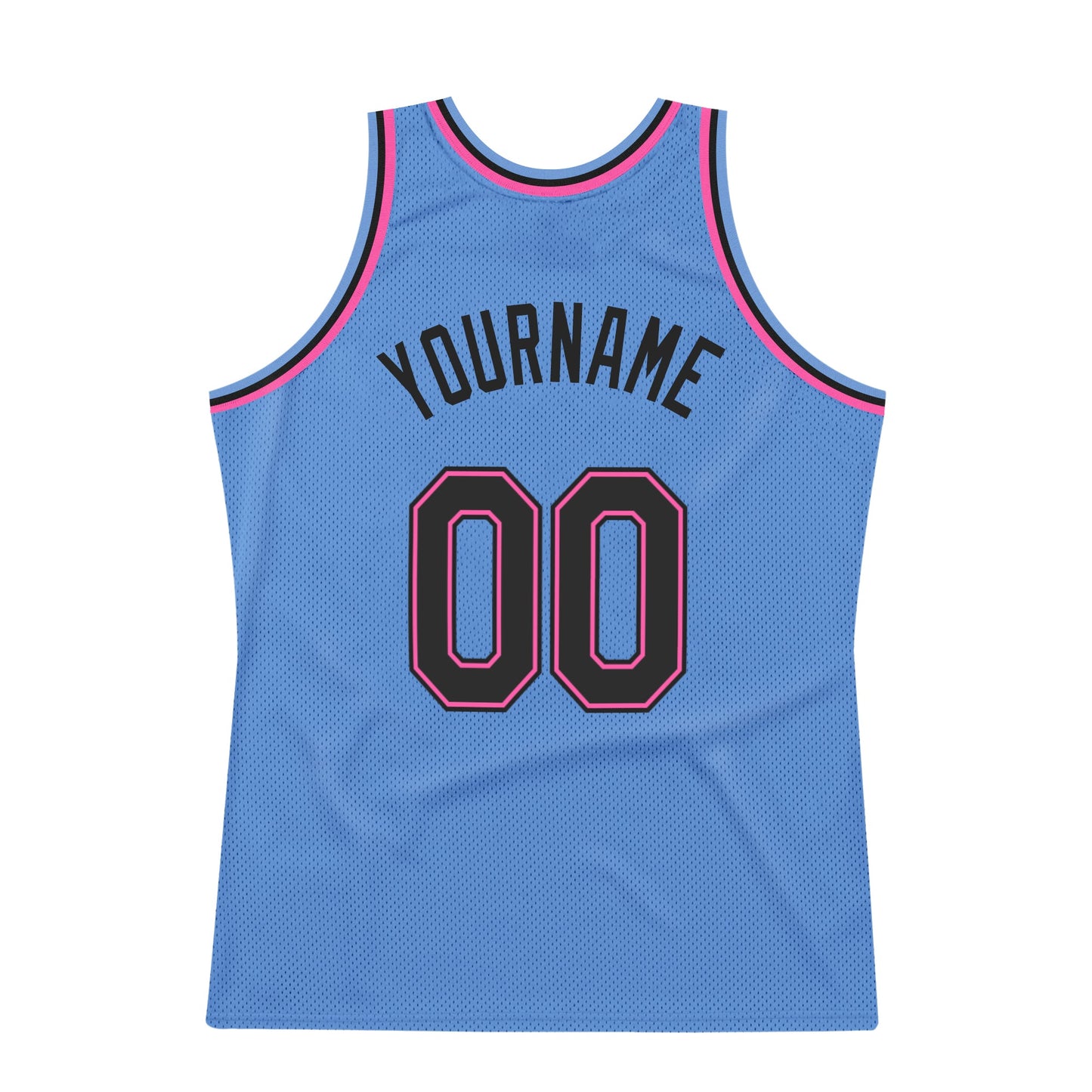 Custom Light Blue Black-Pink Authentic Throwback Basketball Jersey - Sky-Custom