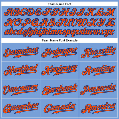 Custom Light Blue Orange-Royal Authentic Baseball Jersey - Sky-Custom