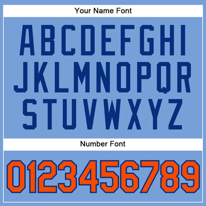Custom Light Blue Orange-Royal Authentic Baseball Jersey - Sky-Custom