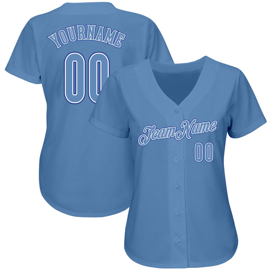 Custom Light Blue Light Blue-Royal Authentic Baseball Jersey - Sky-Custom