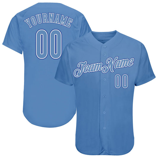 Custom Light Blue Light Blue-Royal Authentic Baseball Jersey - Sky-Custom