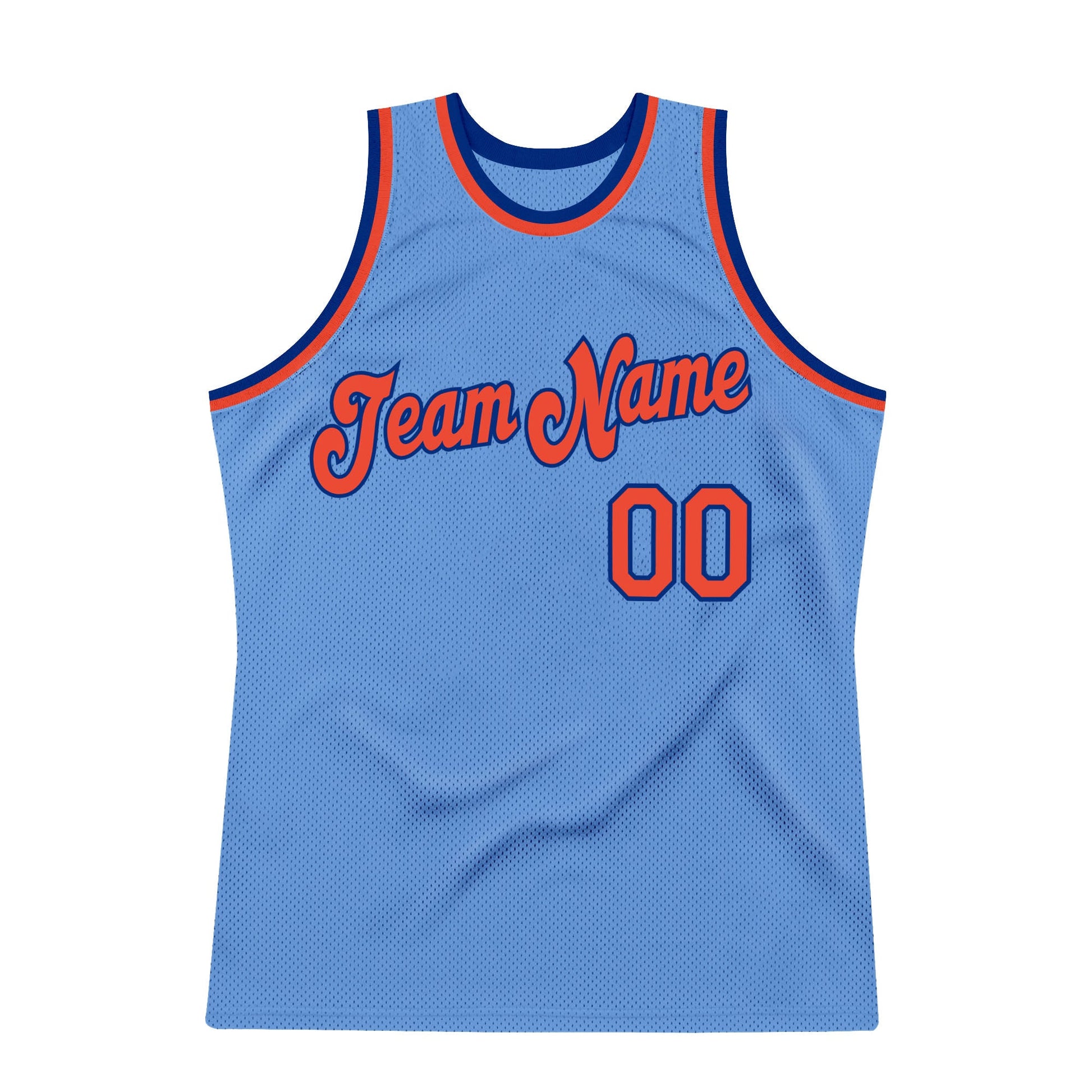 Custom Light Blue Orange-Royal Authentic Throwback Basketball Jersey - Sky-Custom
