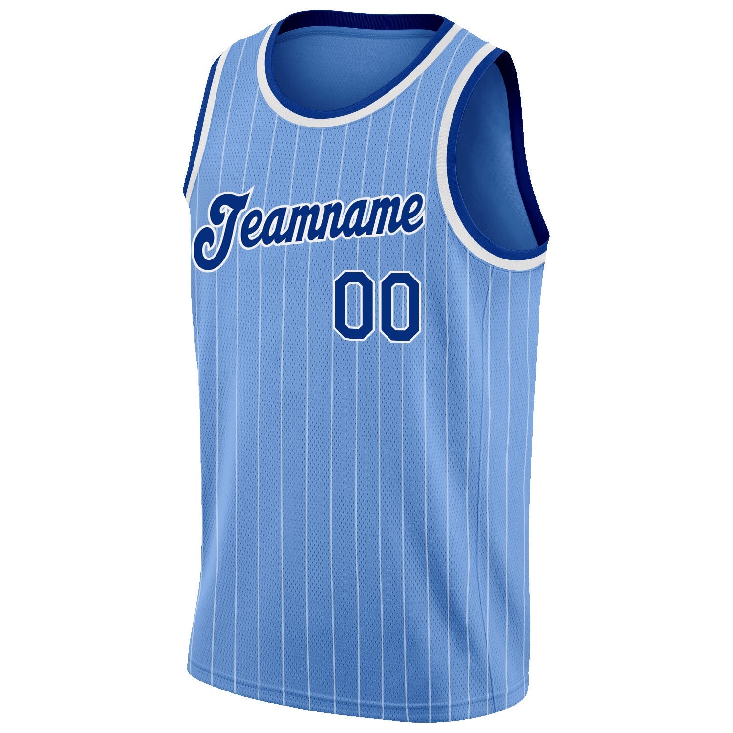 Custom Light Blue White Pinstripe Royal-White Authentic Basketball Jersey - Sky-Custom