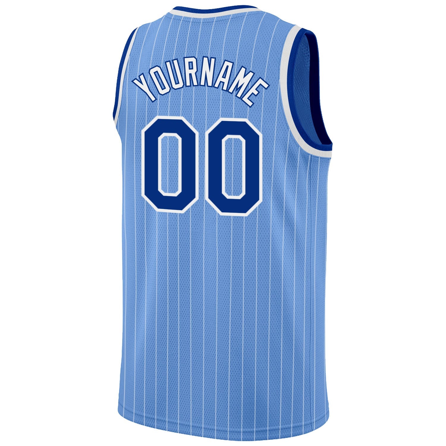Custom Light Blue White Pinstripe Royal-White Authentic Basketball Jersey - Sky-Custom