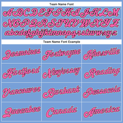 Custom Light Blue White Pinstripe Pink-Black Authentic Basketball Jersey - Sky-Custom