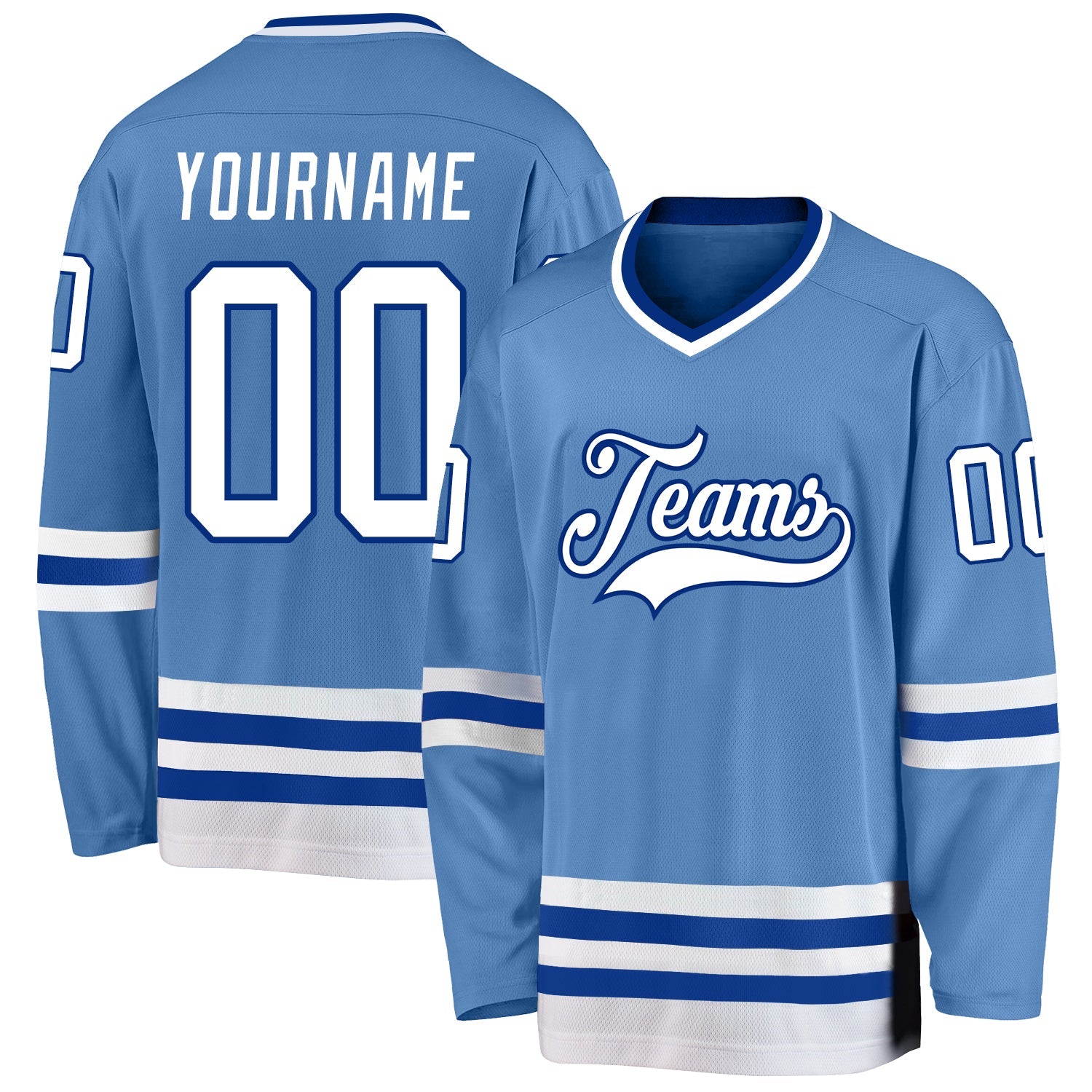Custom Light Blue White-Royal Hockey Jersey - Sky-Custom