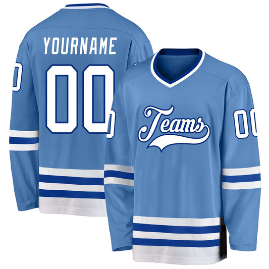 Custom Light Blue White-Royal Hockey Jersey - Sky-Custom