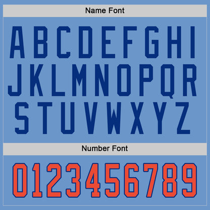 Custom Light Blue Orange-Royal Hockey Jersey - Sky-Custom