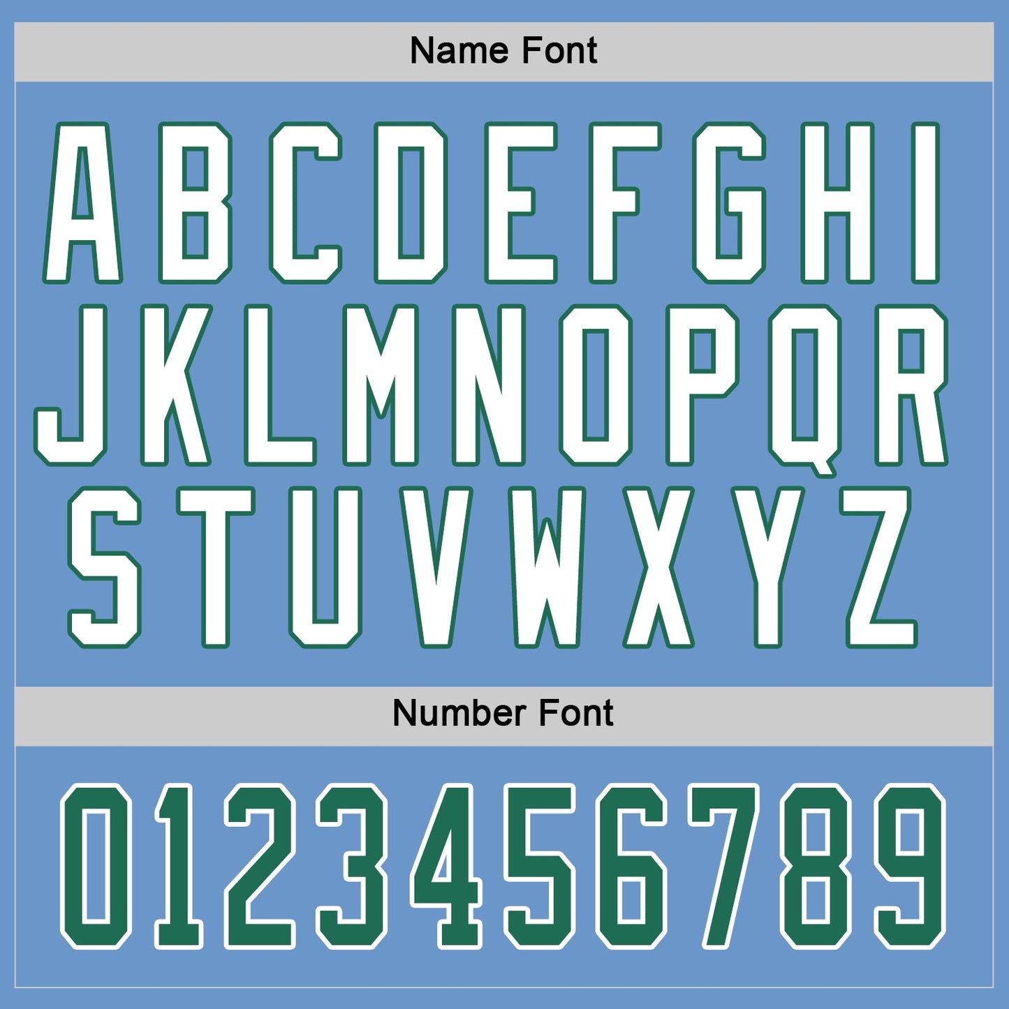 Custom Light Blue Kelly Green-White Hockey Jersey - Sky-Custom