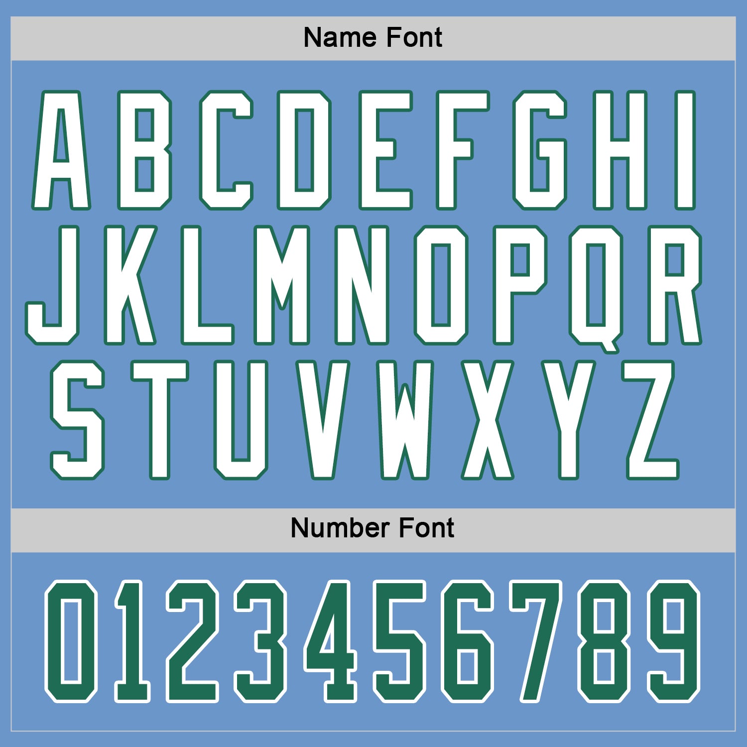 Custom Light Blue Kelly Green-White Hockey Jersey - Sky-Custom