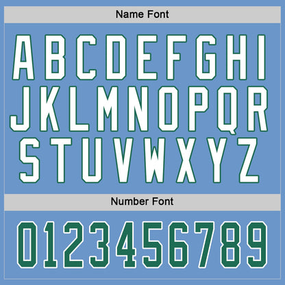 Custom Light Blue Kelly Green-White Hockey Jersey - Sky-Custom