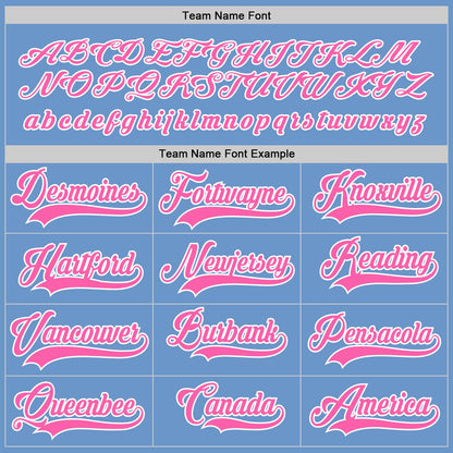 Custom Light Blue Pink-White Hockey Jersey - Sky-Custom