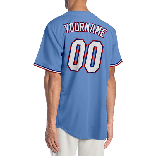 Custom Light Blue White-Royal Authentic Baseball Jersey - Sky-Custom