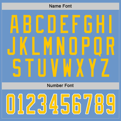 Custom Light Blue Gold-White Hockey Jersey - Sky-Custom