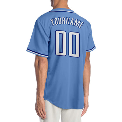 Custom Light Blue White-Royal Authentic Baseball Jersey - Sky-Custom