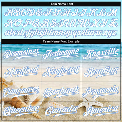 Custom Light Blue White-Light Blue 3D Pattern Design Beach Authentic Baseball Jersey - Sky-Custom