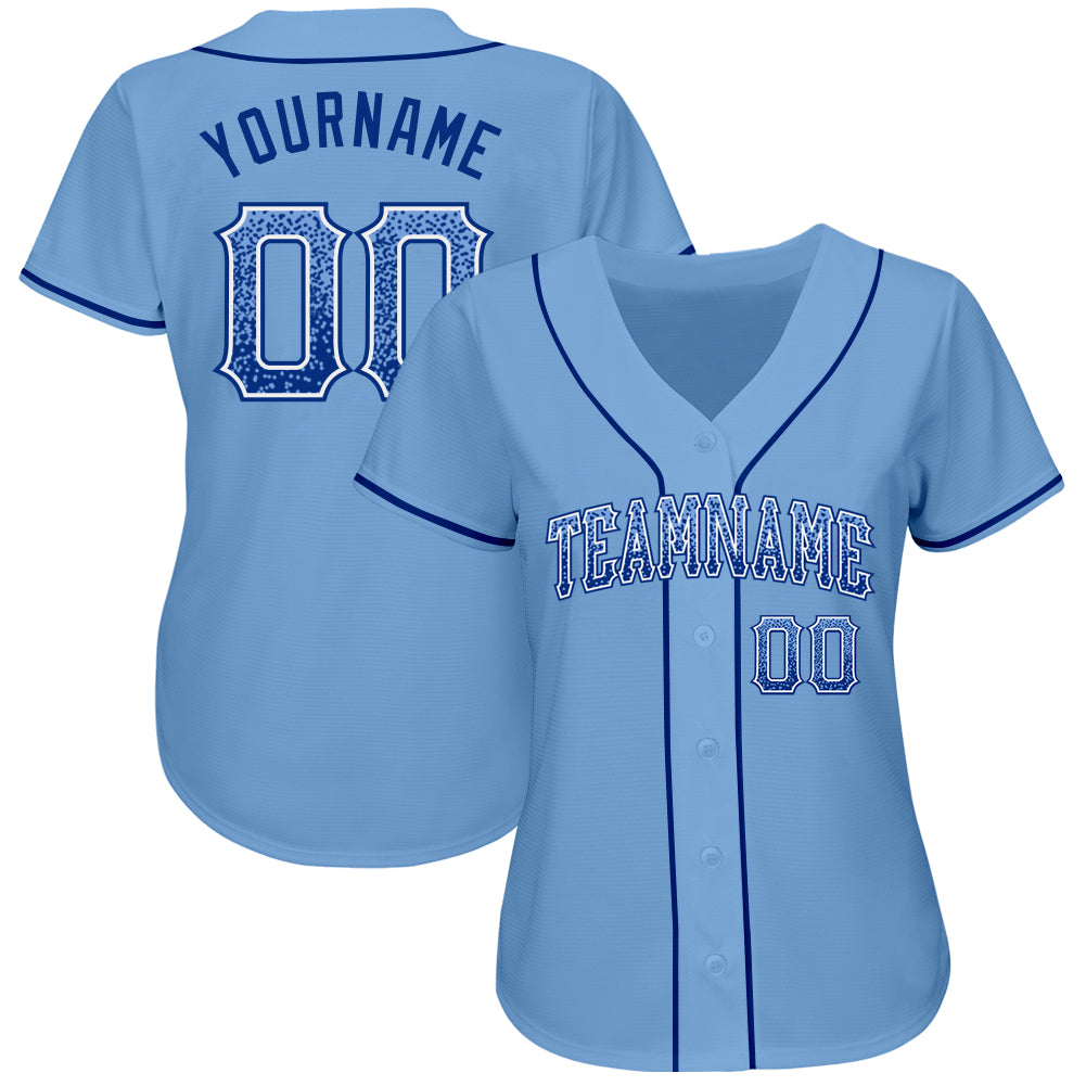 Custom Light Blue Royal-White Authentic Drift Fashion Baseball Jersey - Sky-Custom
