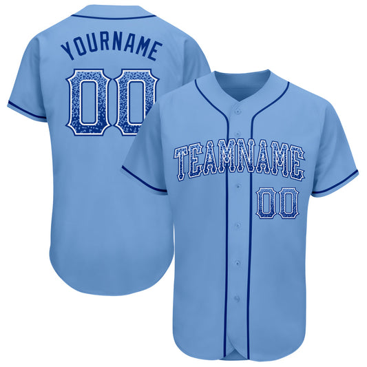 Custom Light Blue Royal-White Authentic Drift Fashion Baseball Jersey - Sky-Custom
