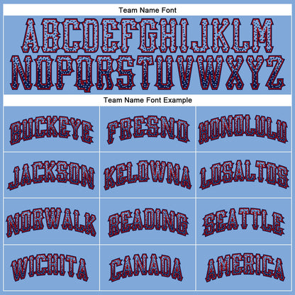 Custom Light Blue Navy-Red Authentic Drift Fashion Baseball Jersey - Sky-Custom