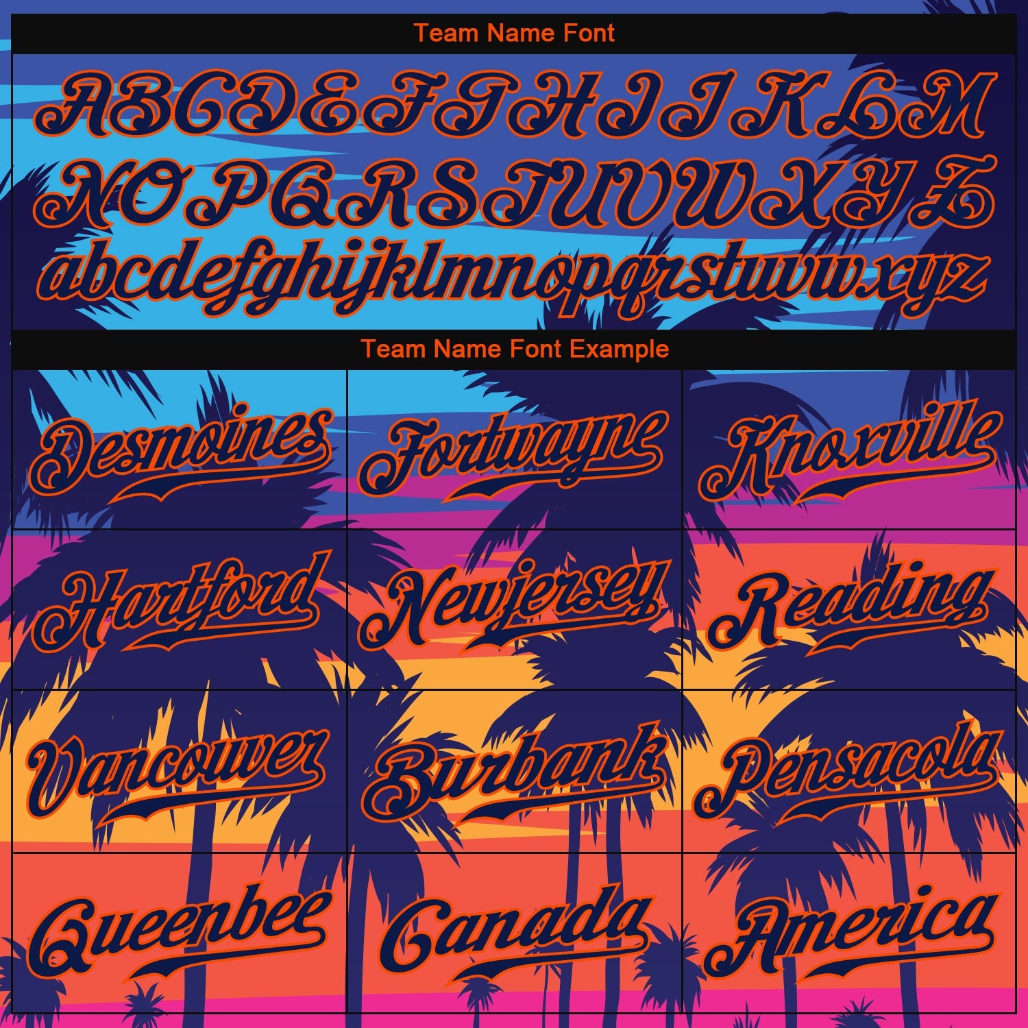Custom Royal Navy-Orange 3D Pattern Design Palm Trees Authentic Baseball Jersey - Sky-Custom