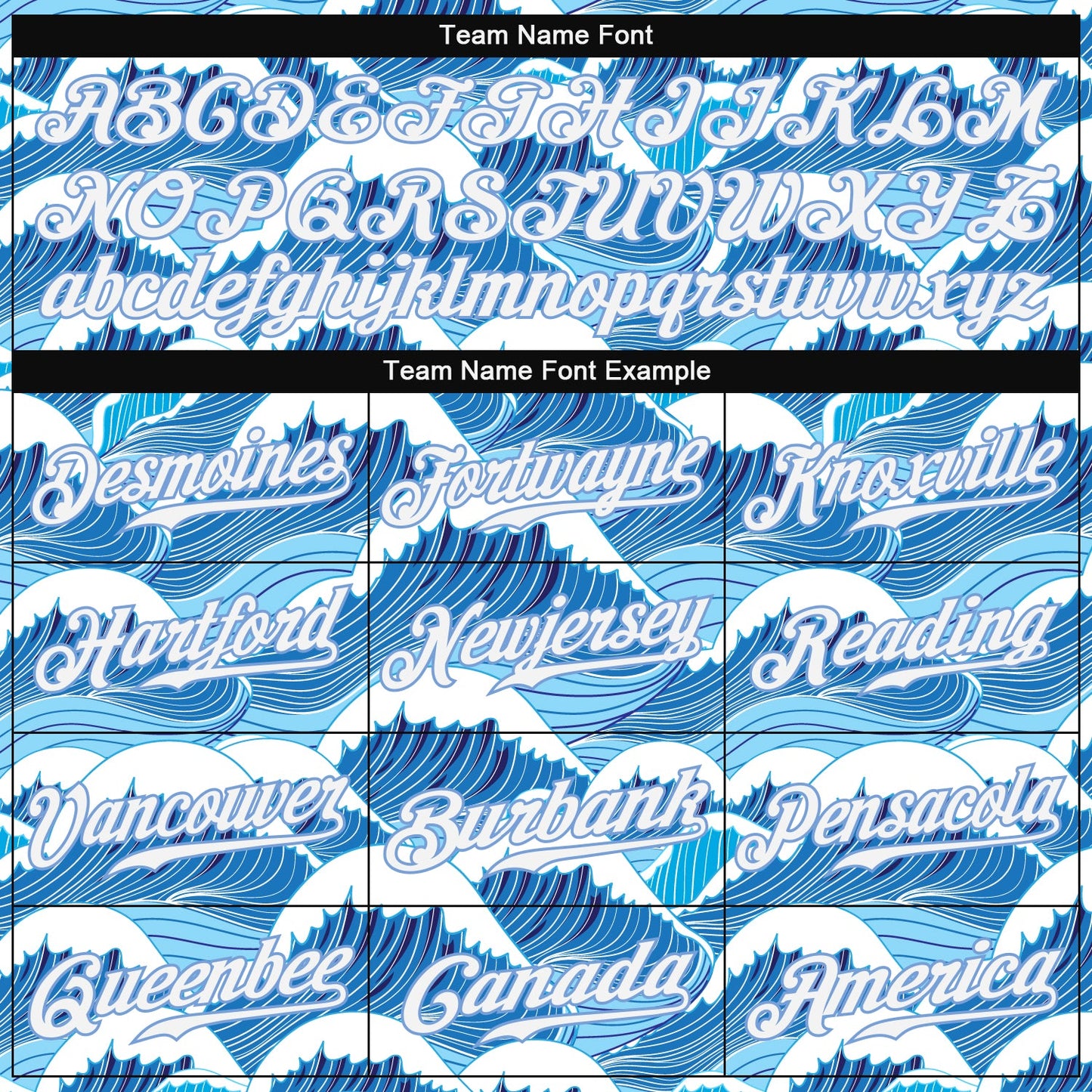 Custom Light Blue White-Light Blue 3D Pattern Design Waves Authentic Baseball Jersey - Sky-Custom