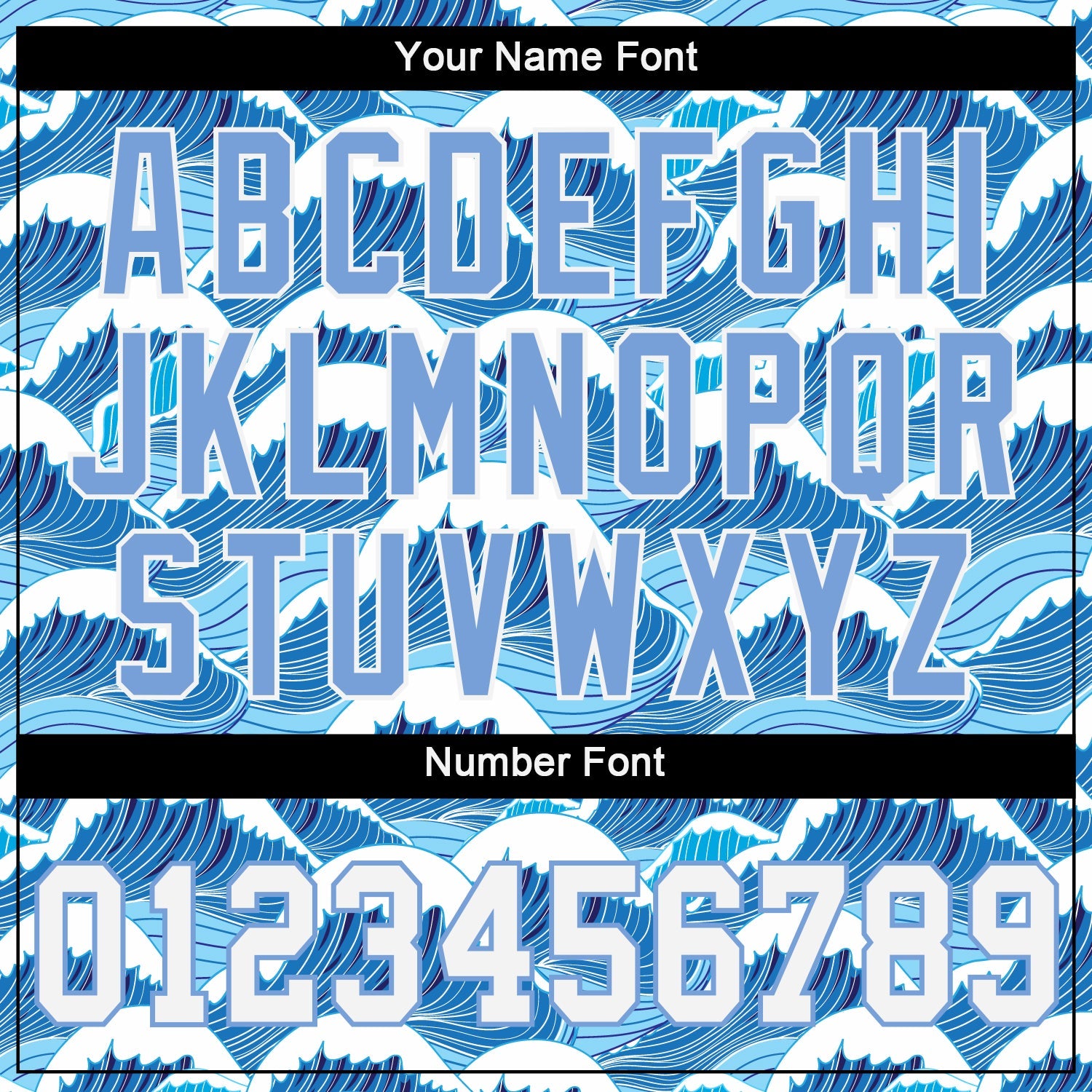 Custom Light Blue White-Light Blue 3D Pattern Design Waves Authentic Baseball Jersey - Sky-Custom