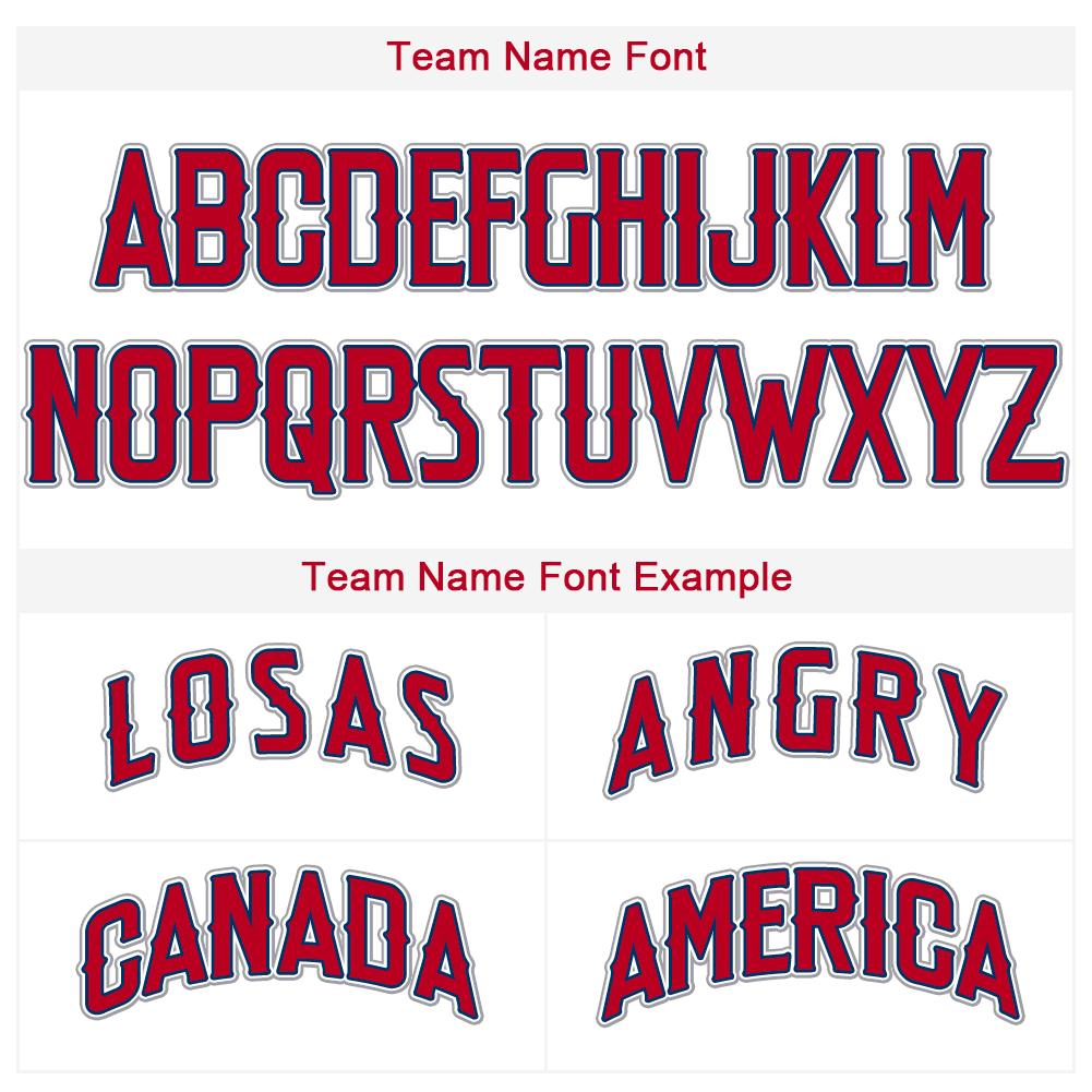 Custom White Red-Navy Baseball Jersey - Sky-Custom