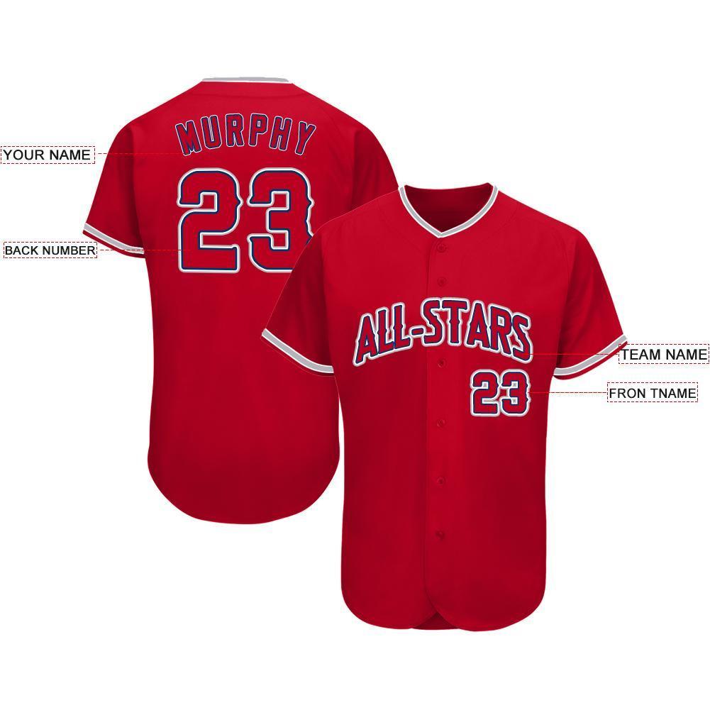 Custom Red Navy-Gray Baseball Jersey - Sky-Custom