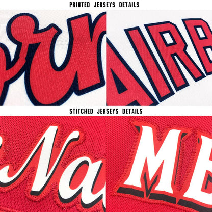 Custom Red Navy-Gray Baseball Jersey - Sky-Custom