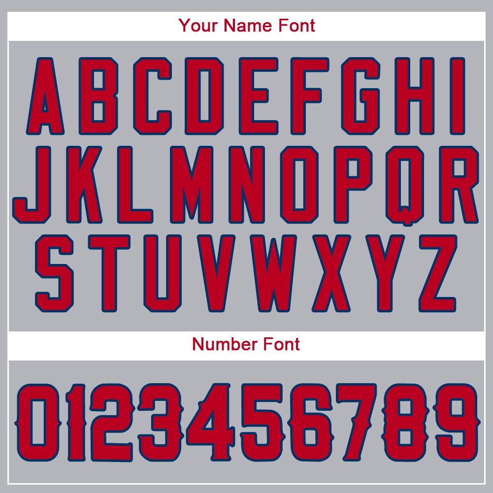 Custom Gray Red-Navy Baseball Jersey - Sky-Custom
