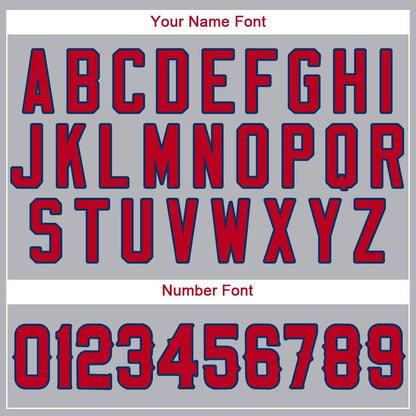 Custom Gray Red-Navy Baseball Jersey - Sky-Custom