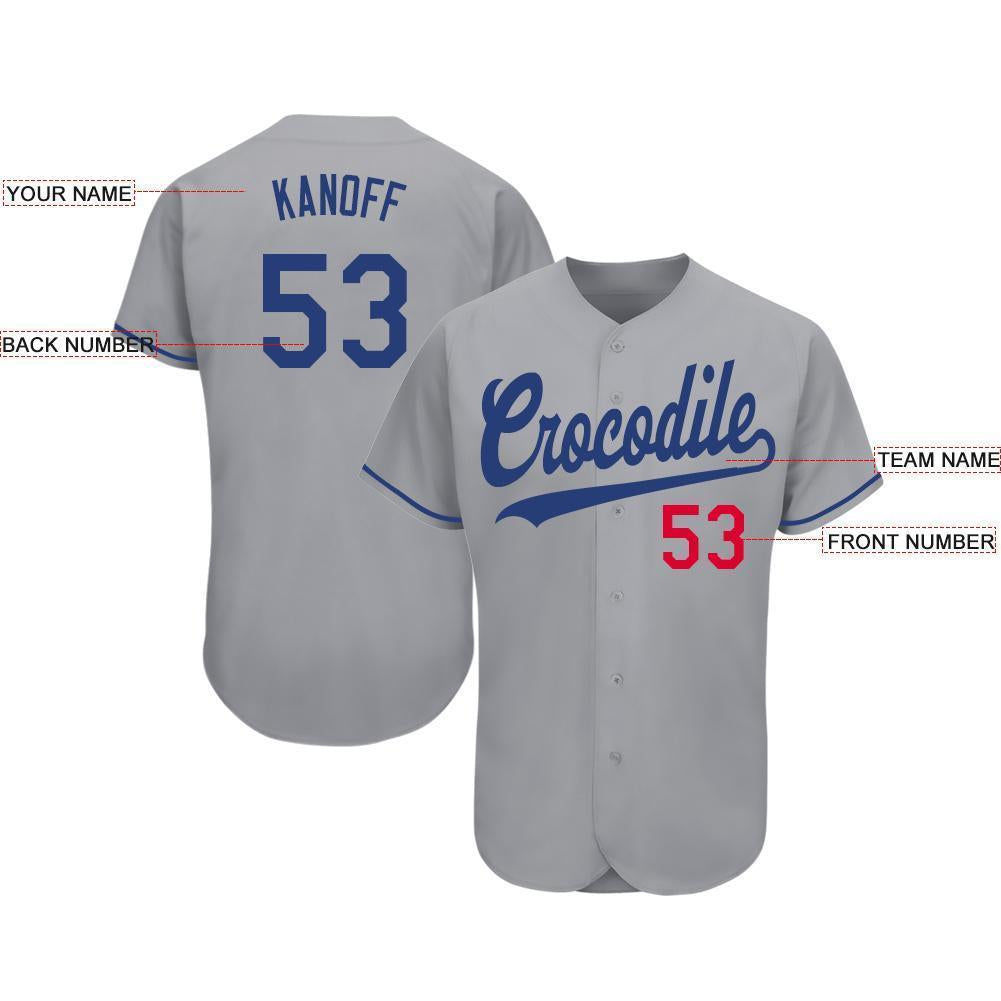 Custom Gray Royal-Red Baseball Jersey - Sky-Custom