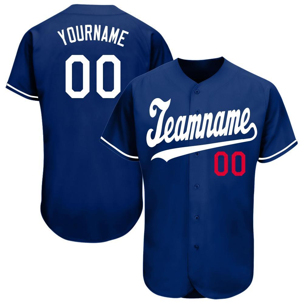 Custom Royal White-Red Baseball Jersey - Sky-Custom