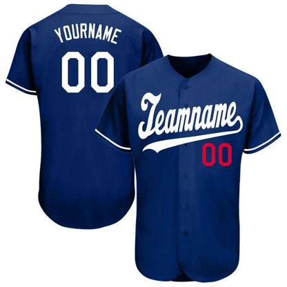 Custom Royal White-Red Baseball Jersey - Sky-Custom