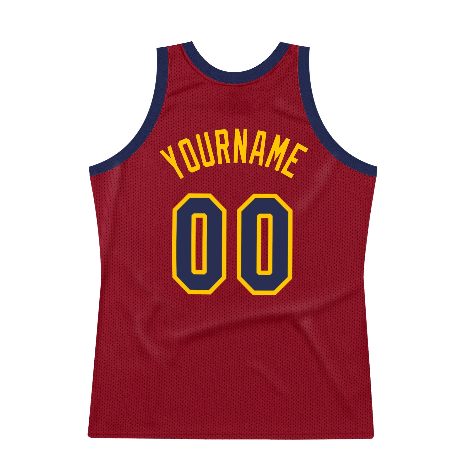 Custom Maroon Navy-Gold Authentic Throwback Basketball Jersey - Sky-Custom