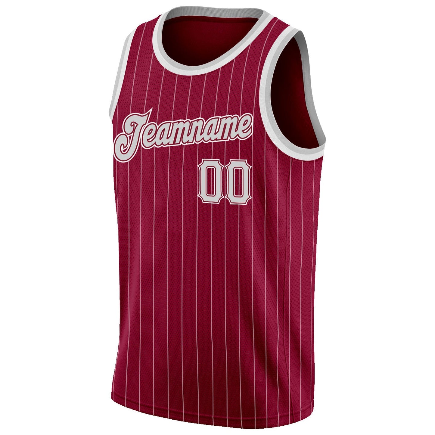 Custom Maroon White Pinstripe Gray-White Authentic Basketball Jersey - Sky-Custom