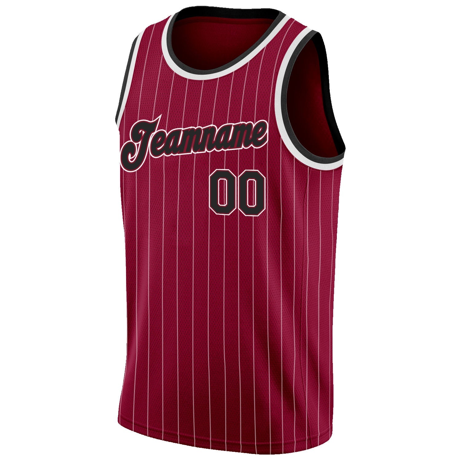 Custom Maroon White Pinstripe Black-White Authentic Basketball Jersey - Sky-Custom
