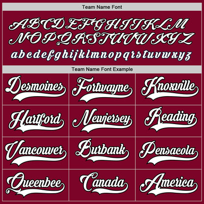 Custom Maroon White-Black Hockey Jersey - Sky-Custom