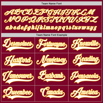 Custom Maroon White-Gold Hockey Jersey - Sky-Custom