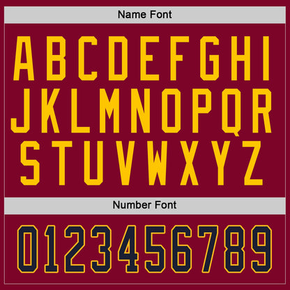 Custom Maroon Navy-Gold Hockey Jersey - Sky-Custom