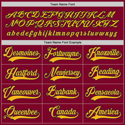 Custom Maroon Navy-Gold Hockey Jersey - Sky-Custom