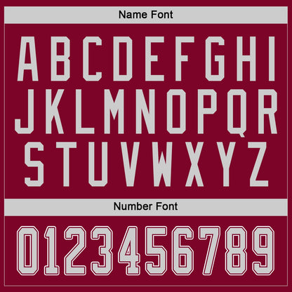 Custom Maroon Gray-White Hockey Jersey - Sky-Custom