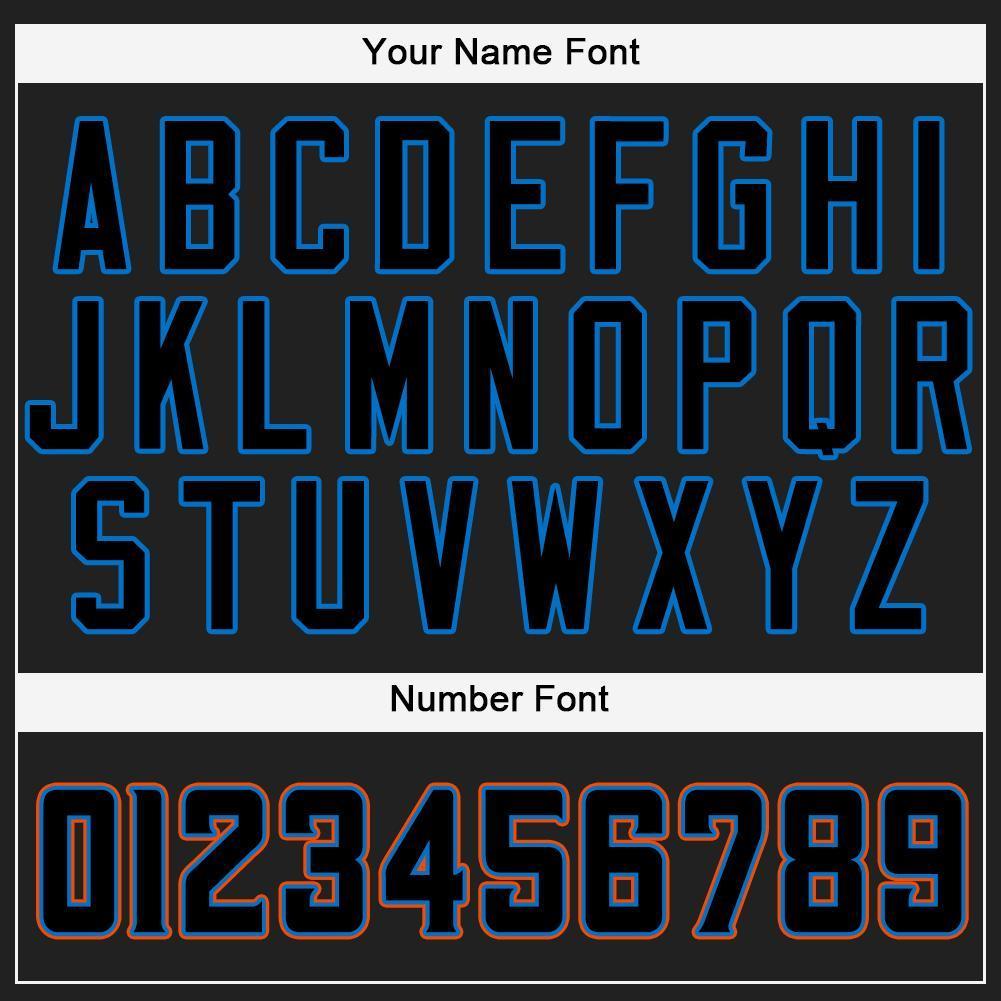 Custom Black Powder Blue-Orange Baseball Jersey - Sky-Custom