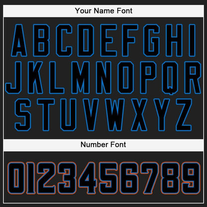 Custom Black Powder Blue-Orange Baseball Jersey - Sky-Custom