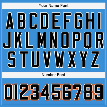 Custom Powder Blue Black-Orange Baseball Jersey - Sky-Custom