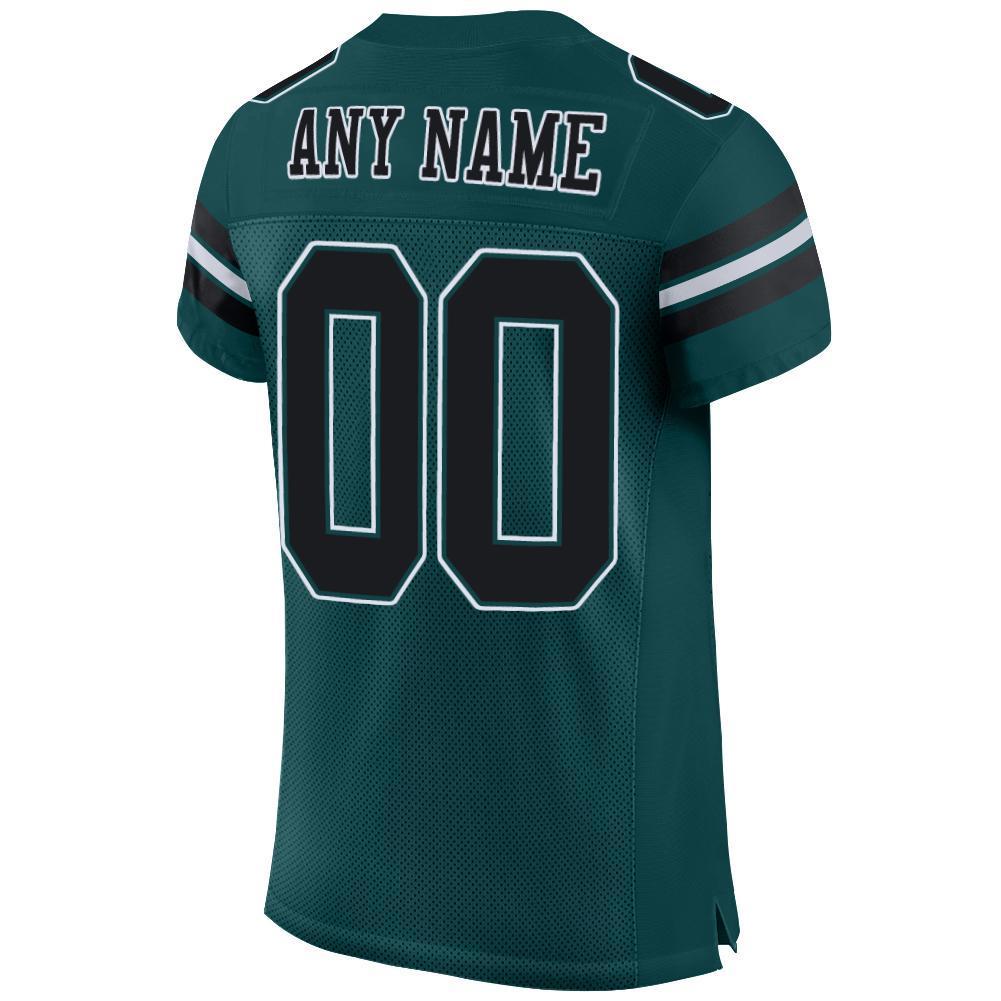 Custom Midnight Green Black-White Mesh Authentic Football Jersey - Sky-Custom