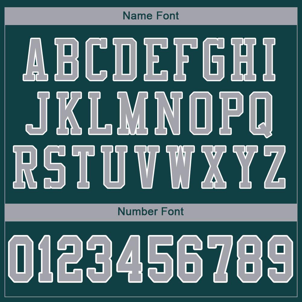 Custom Midnight Green Gray-White Mesh Authentic Football Jersey - Sky-Custom