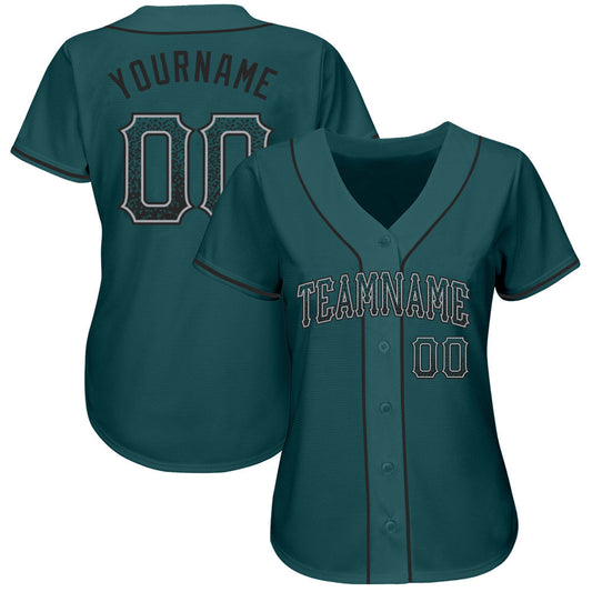 Custom Midnight Green Black-Gray Authentic Drift Fashion Baseball Jersey - Sky-Custom